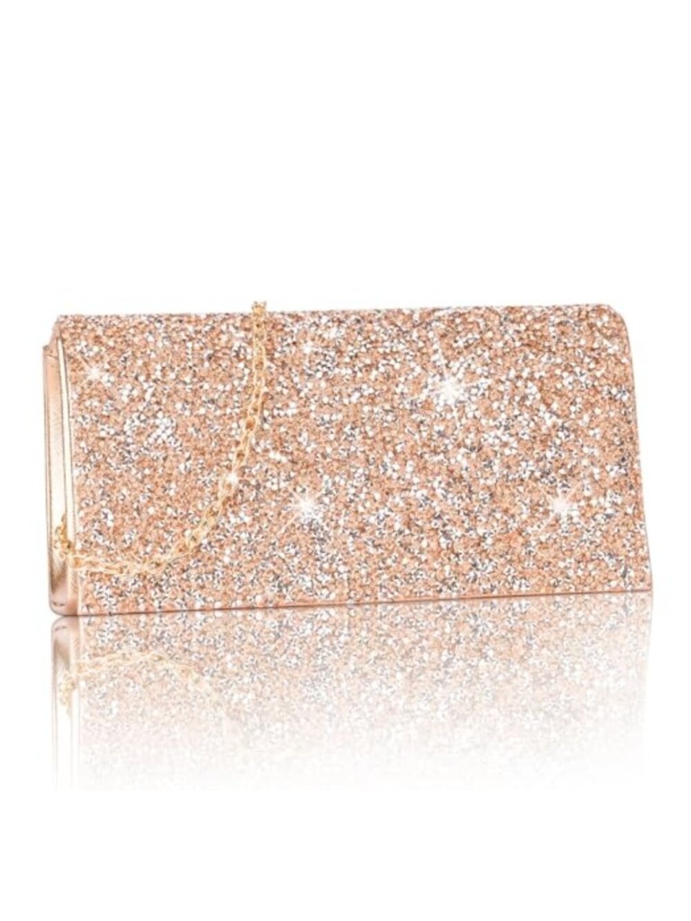 Rhinestone Envelope Clutch Evening Bag Detachable Chain Crossbody Handbag